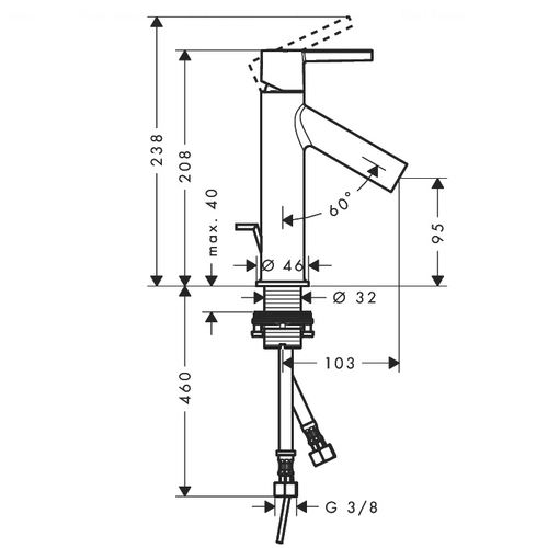Змішувач для раковини Hansgrohe Axor Starck 100 (10001000)