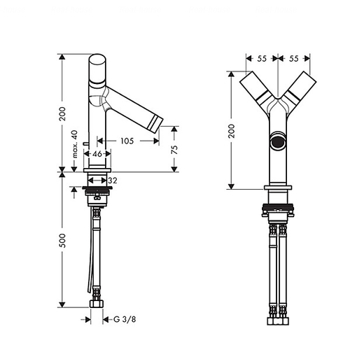 Змішувач для раковини Hansgrohe Axor Starck 80 (10030000)