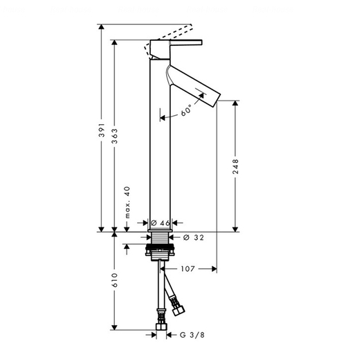 Змішувач для раковини Hansgrohe Axor Starck 250 (10103000)