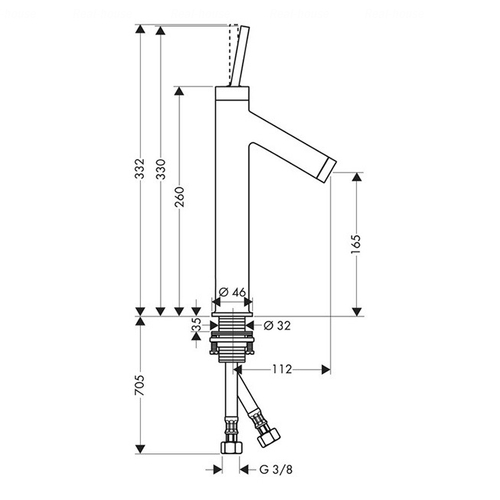 Змішувач для раковини Hansgrohe Axor Starck 170 (10123000)