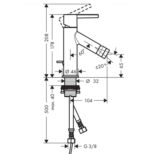 Змішувач для біде Hansgrohe Axor Starck (10214000)