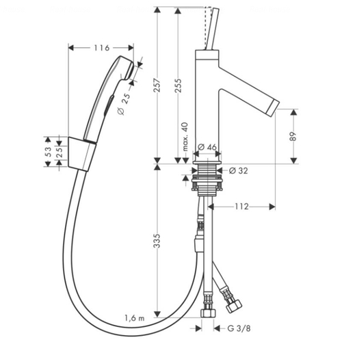 Змішувач для раковини Hansgrohe Axor Starck 90 (10300000)