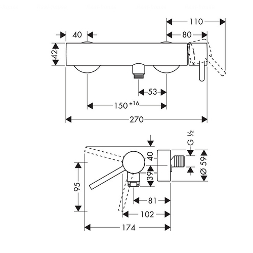 Змішувач для душу Hansgrohe Axor Starck (10611000)