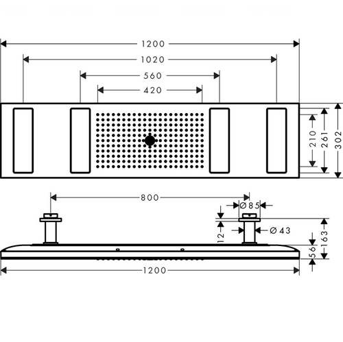 Верхній душ Hansgrohe Axor ShowerHeaven 1200 4jet LED (10628000)