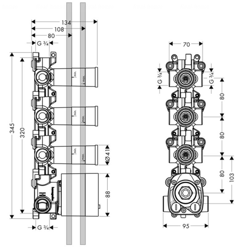 Прихована частина термостата Hansgrohe Axor (10750180)