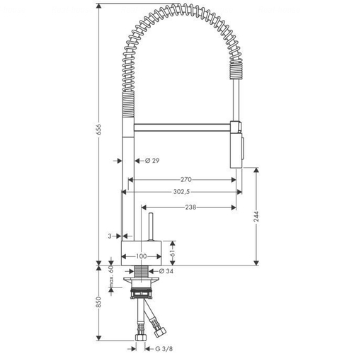 Змішувач для кухні Hansgrohe Axor Starck Semi-Pro (10820000)
