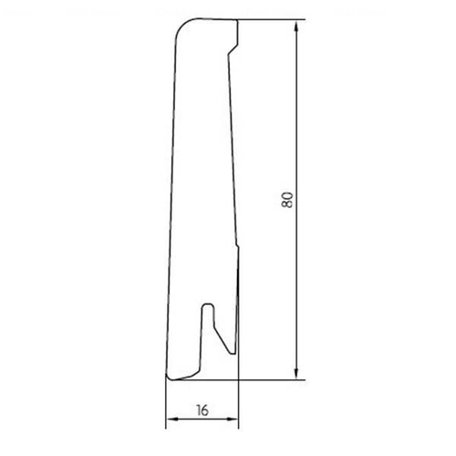 Плінтус Pedross МДФ P050233  ,білий під фарбування 16,2x80 16,2x80