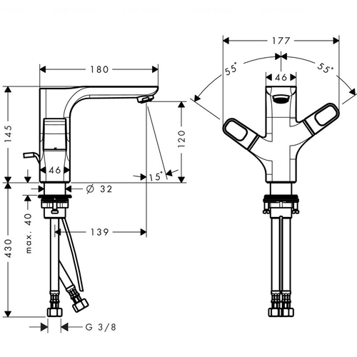Змішувач для раковини Hansgrohe Axor Urquiola 120 (11024000)