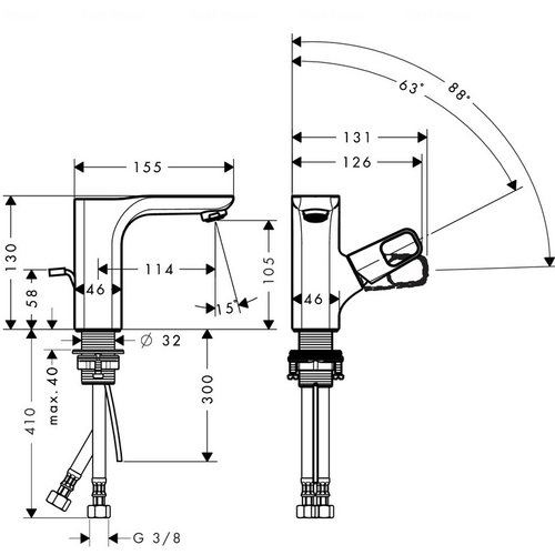 Змішувач для раковини Hansgrohe Axor Urquiola 110 (11025000)