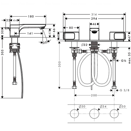 Змішувач для раковини Hansgrohe Axor Urquiola (11040000)
