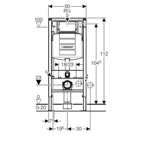 Инсталляция для унитазов Geberit Duofix (111.300.00.5) + комплект креплений к стене, звукоизолирующий комплект + комплект креплений к стене, звукоизолирующий комплект