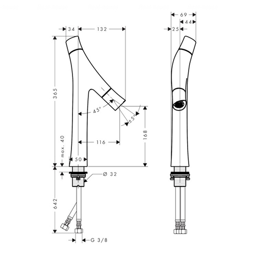 Змішувач для раковини Hansgrohe Axor Starck Organic 170 (12012000)