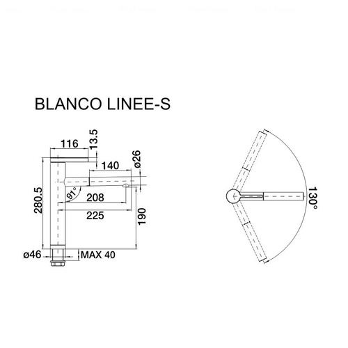 Змішувач для кухні Blanco Linee-S хром/білий хром/білий