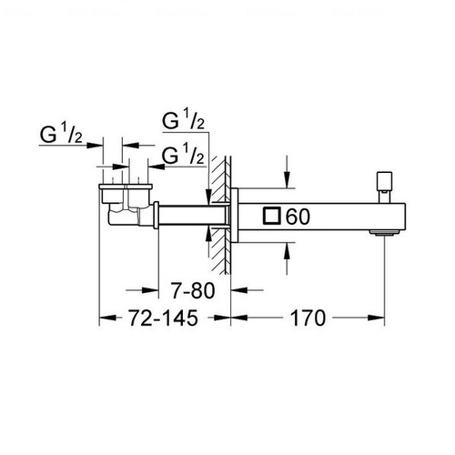 Вилив для ванни Grohe Eurocube 13304000
