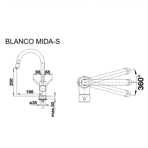 Смеситель для кухни Blanco Mida-S хром хром