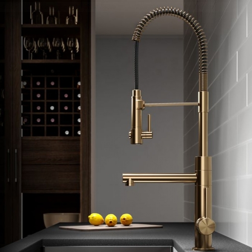 Смеситель для кухни Kraus Artec Pro KPF-1603 золото золото