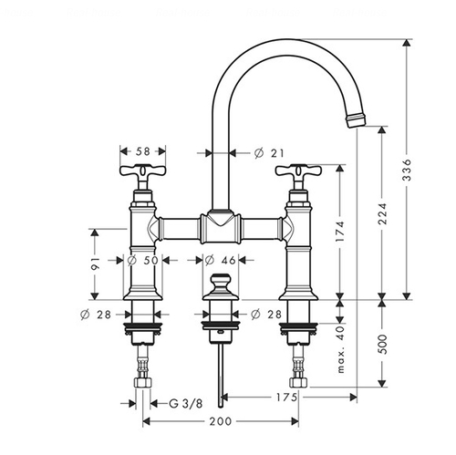 Змішувач для раковини Hansgrohe Axor Montreux 220 (16511000)