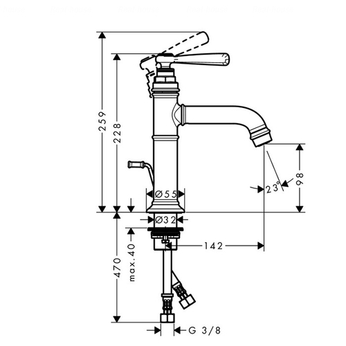 Змішувач для раковини Hansgrohe Axor Montreux 100 (16515) нікель нікель