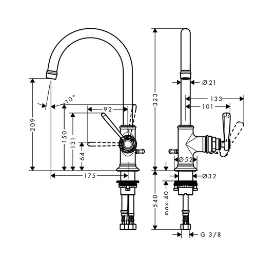 Змішувач для раковини Hansgrohe Axor Montreux 210 (16517000)