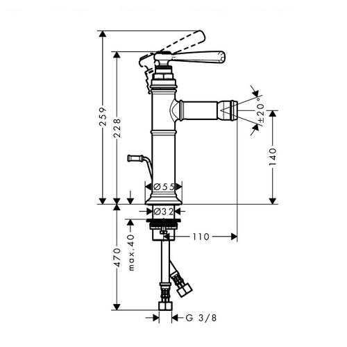 Змішувач для біде Hansgrohe Axor Montreux (16526000)