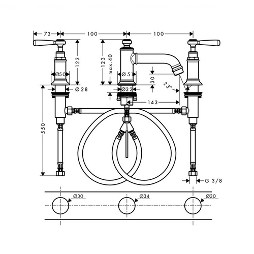 Змішувач для раковини Hansgrohe Axor Montreux 30 (16535000)