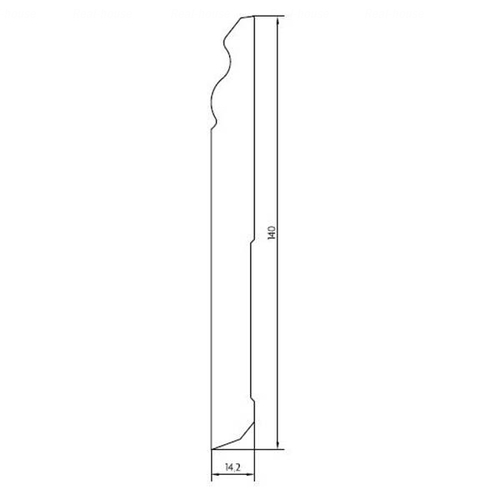 Плінтус Pedross МДФ P050233  ,білий під фарбування 14,2x140 14,2x140