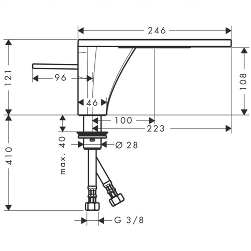 Змішувач для раковини Hansgrohe Axor Massaud 110 (18010000)