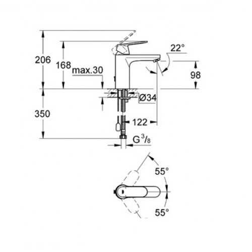 Змішувач для раковини Grohe Eurosmart Cosmopolitan 23326000