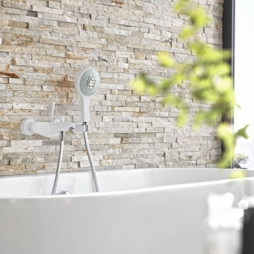 Змішувач для ванни і душу Grohe Eurodisc Joy білий місяць білий місяць