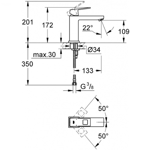 Змішувач для раковини Grohe Eurocube 23446000
