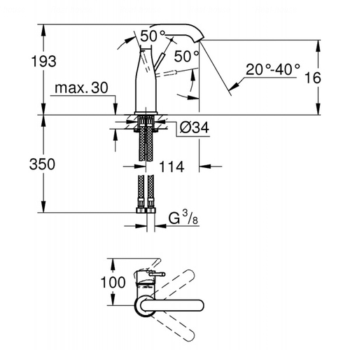 Змішувач для раковини Grohe Essence New 23463001