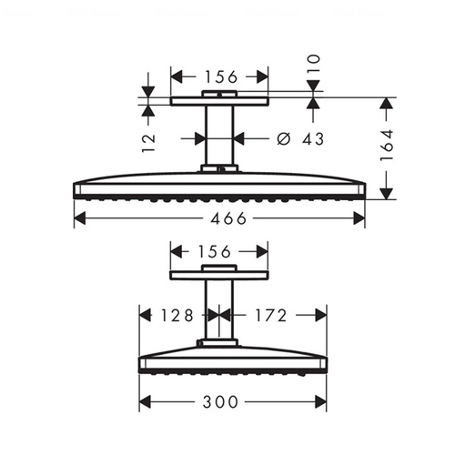 Верхній душ Hansgrohe Rainmaker Select 460 3jet (24006400)