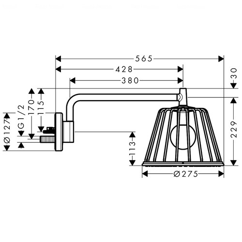 Верхній душ Hansgrohe Axor LampShower/Nendo 275 1jet (26031000)