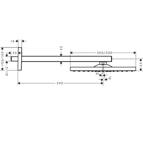 Верхній душ Hansgrohe Raindance E 300 1jet (26238000)