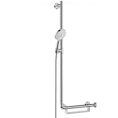 Душовий гарнітур Hansgrohe Unica Comfort Raindance Select S 120 3jet хром-біла, лівостороння хром-біла, лівостороння