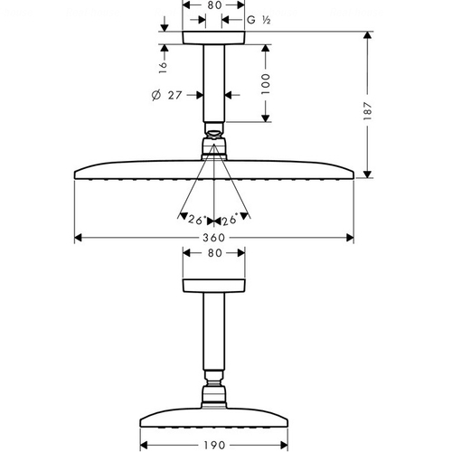 Верхній душ Hansgrohe Raindance E 360 1jet (27381) хром хром