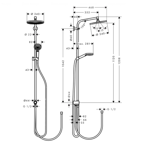 Душова система Hansgrohe Crometta S 240 1jet (27270000)