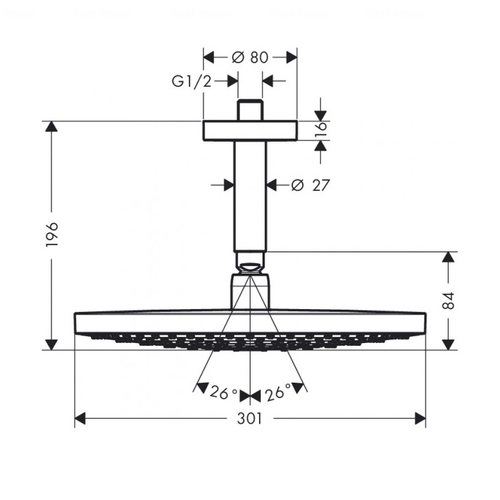 Верхній душ Hansgrohe Raindance Select S 300 2jet хром хром