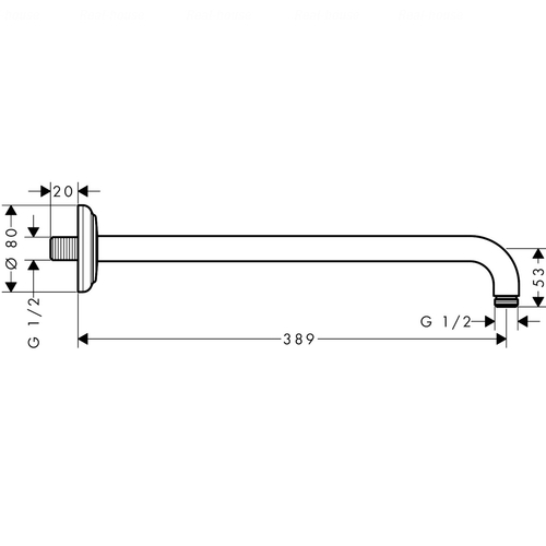 Кронштейн настінний Hansgrohe Axor Montreux Classic 390 мм (27348000)