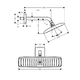Верхній душ Hansgrohe Raindance Е 360 1jet, кронштейн 240 мм (27371) хром хром
