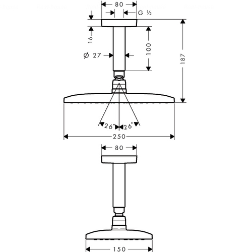 Верхній душ Hansgrohe Raindance E 240 1jet (27380000)