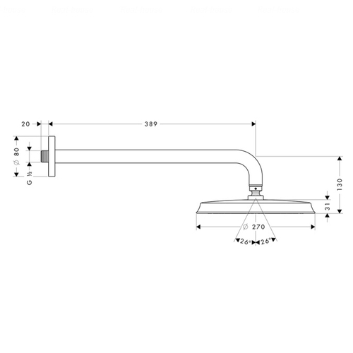 Верхній душ Hansgrohe Raindance Classic 240 1jet (27424) хром-золото хром-золото