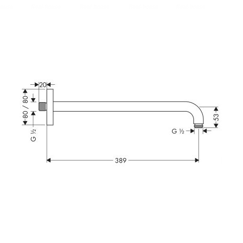 Кронштейн настінний Hansgrohe 389 мм (27446000)