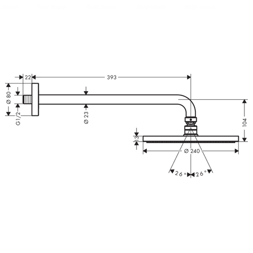 Верхній душ Hansgrohe Raindance S 240 1jet (27607000)