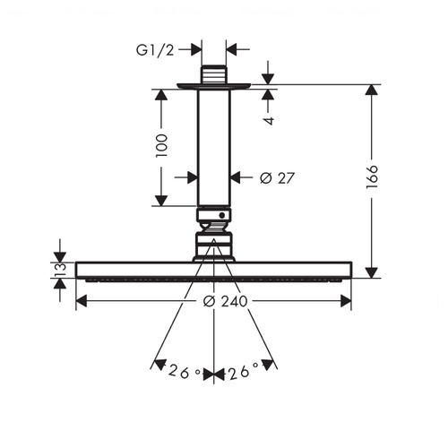 Верхній душ Hansgrohe Raindance S 240 1jet (27620000)