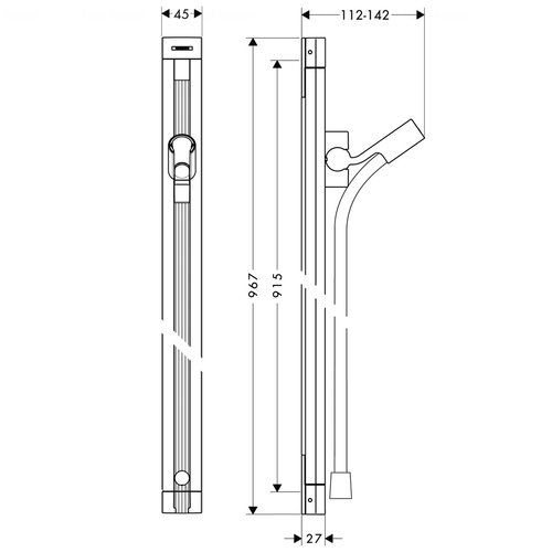 Штанга для душа Hansgrohe Raindance Unica`S 0.9 м (27636000)