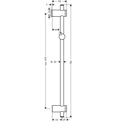 Штанга для душа Hansgrohe Unica Reno 0.72 м (27704000)