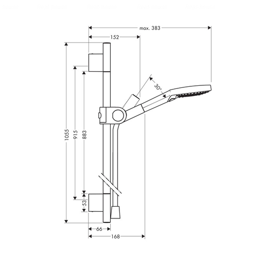 Душовий гарнітур Hansgrohe Axor Uno 120 3jet (27987000)