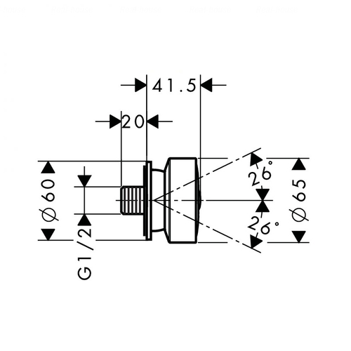 Бічна форсунка Hansgrohe Axor Starck Ø65 1jet (28464000)