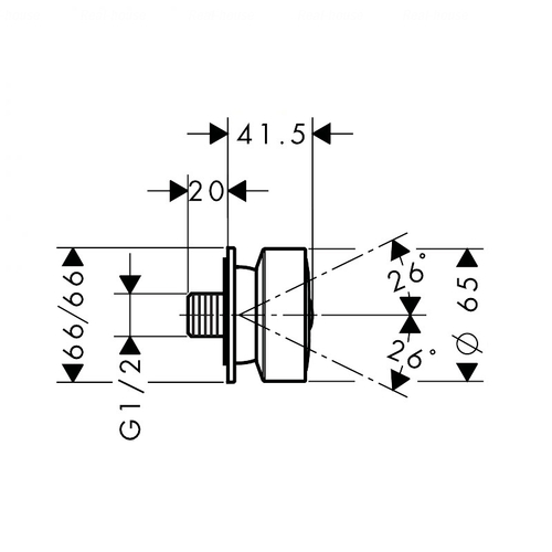 Бічна форсунка Hansgrohe Axor Square Ø65 1jet (28469000)